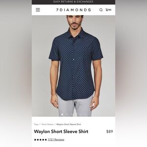 7 Diamonds men’s Black and Gray Short Sleeve Shirt
